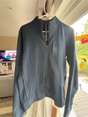 lululemon athletica navy lightweight full-zip shirt jacket